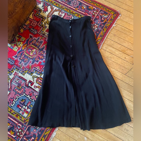 SOLD | Button-up Black Midi UO Midi Skirt - Picture 1 of 5